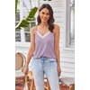image:imageEkouaer Pajama Sets for Women Lingerie Sleepwear 2 Piece Cami Split Short Set V Neck Lace PjsLight Pruple