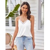 image:imageEkouaer Pajama Sets for Women Lingerie Sleepwear 2 Piece Cami Split Short Set V Neck Lace PjsWhite