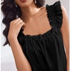 image:imageEkouaer Pajama for Women Set 2 Piece Ruffle Pjs Soft Tank Top and Shorts Sleepwear Set Bridal Pajama Set for WomenBlack