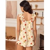 image:imageEkouaer Pajama for Women Set 2 Piece Ruffle Pjs Soft Tank Top and Shorts Sleepwear Set Bridal Pajama Set for WomenBow Strawberries