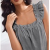 image:imageEkouaer Pajama for Women Set 2 Piece Ruffle Pjs Soft Tank Top and Shorts Sleepwear Set Bridal Pajama Set for WomenGrey