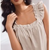 image:imageEkouaer Pajama for Women Set 2 Piece Ruffle Pjs Soft Tank Top and Shorts Sleepwear Set Bridal Pajama Set for WomenLight Coffee
