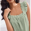 image:imageEkouaer Pajama for Women Set 2 Piece Ruffle Pjs Soft Tank Top and Shorts Sleepwear Set Bridal Pajama Set for WomenLight Green