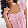 image:imageEkouaer Pajama for Women Set 2 Piece Ruffle Pjs Soft Tank Top and Shorts Sleepwear Set Bridal Pajama Set for WomenLight Pink