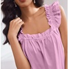 image:imageEkouaer Pajama for Women Set 2 Piece Ruffle Pjs Soft Tank Top and Shorts Sleepwear Set Bridal Pajama Set for WomenLight Purple