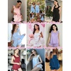 image:imageEkouaer Pajama for Women Set 2 Piece Ruffle Pjs Soft Tank Top and Shorts Sleepwear Set Bridal Pajama Set for WomenPink Hearts
