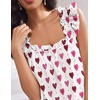 image:imageEkouaer Pajama for Women Set 2 Piece Ruffle Pjs Soft Tank Top and Shorts Sleepwear Set Bridal Pajama Set for WomenPink Hearts