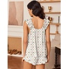image:imageEkouaer Pajama for Women Set 2 Piece Ruffle Pjs Soft Tank Top and Shorts Sleepwear Set Bridal Pajama Set for WomenRabbits and Flowers