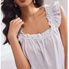 image:imageEkouaer Pajama for Women Set 2 Piece Ruffle Pjs Soft Tank Top and Shorts Sleepwear Set Bridal Pajama Set for WomenWhite
