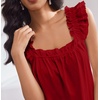 image:imageEkouaer Pajama for Women Set 2 Piece Ruffle Pjs Soft Tank Top and Shorts Sleepwear Set Bridal Pajama Set for WomenWine Red