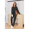 image:imageEkouaer Pajamas For Women Comfy Long Sleeve Jogger Set Lounge Pjs Set With PocketsBlack Polka Dots
