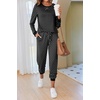 image:imageEkouaer Pajamas For Women Comfy Long Sleeve Jogger Set Lounge Pjs Set With PocketsBlack Polka Dots