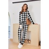 image:imageEkouaer Pajamas For Women Comfy Long Sleeve Jogger Set Lounge Pjs Set With PocketsBlack White Plaid