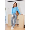 image:imageEkouaer Pajamas For Women Comfy Long Sleeve Jogger Set Lounge Pjs Set With PocketsBlue Polka Dots