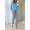 image:imageEkouaer Pajamas For Women Comfy Long Sleeve Jogger Set Lounge Pjs Set With PocketsBlue Polka Dots