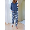 image:imageEkouaer Pajamas For Women Comfy Long Sleeve Jogger Set Lounge Pjs Set With PocketsBlue Sheep