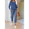 image:imageEkouaer Pajamas For Women Comfy Long Sleeve Jogger Set Lounge Pjs Set With PocketsBlue Sheep