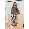 image:imageEkouaer Pajamas For Women Comfy Long Sleeve Jogger Set Lounge Pjs Set With PocketsClassic Grey Plaid