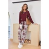 image:imageEkouaer Pajamas For Women Comfy Long Sleeve Jogger Set Lounge Pjs Set With PocketsClassic Wind Plaid