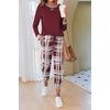 image:imageEkouaer Pajamas For Women Comfy Long Sleeve Jogger Set Lounge Pjs Set With PocketsClassic Wind Plaid