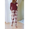 image:imageEkouaer Pajamas For Women Comfy Long Sleeve Jogger Set Lounge Pjs Set With PocketsClassic Wind Plaid