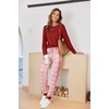 image:imageEkouaer Pajamas For Women Comfy Long Sleeve Jogger Set Lounge Pjs Set With PocketsLight Red Plaid