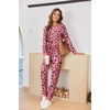 image:imageEkouaer Pajamas For Women Comfy Long Sleeve Jogger Set Lounge Pjs Set With PocketsPink Leopard