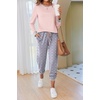 image:imageEkouaer Pajamas For Women Comfy Long Sleeve Jogger Set Lounge Pjs Set With PocketsPink Polka Dots