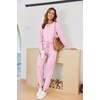 image:imageEkouaer Pajamas For Women Comfy Long Sleeve Jogger Set Lounge Pjs Set With PocketsPolka Dotspink