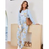 image:imageEkouaer Pajamas For Women Comfy Long Sleeve Jogger Set Lounge Pjs Set With PocketsTeddyblue