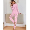 image:imageEkouaer Pajamas For Women Comfy Long Sleeve Jogger Set Lounge Pjs Set With PocketsTeddypink
