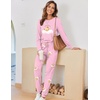 image:imageEkouaer Pajamas For Women Comfy Long Sleeve Jogger Set Lounge Pjs Set With PocketsTeddypink