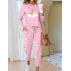 image:imageEkouaer Pajamas For Women Comfy Long Sleeve Jogger Set Lounge Pjs Set With PocketsTeddypink