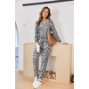 image:imageEkouaer Pajamas For Women Comfy Long Sleeve Jogger Set Lounge Pjs Set With PocketsWhite Leopard