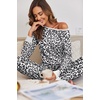image:imageEkouaer Pajamas For Women Comfy Long Sleeve Jogger Set Lounge Pjs Set With PocketsWhite Leopard