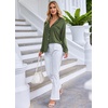 image:imageEkouaer Pajamas Set Long Sleeve Sleepwear Womens Button Down Nightwear Soft Pj Loungewear with PocketsArmy Green