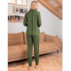 image:imageEkouaer Pajamas Set Long Sleeve Sleepwear Womens Button Down Nightwear Soft Pj Loungewear with PocketsArmy Green