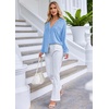 image:imageEkouaer Pajamas Set Long Sleeve Sleepwear Womens Button Down Nightwear Soft Pj Loungewear with PocketsBaby Blue