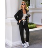 image:imageEkouaer Pajamas Set Long Sleeve Sleepwear Womens Button Down Nightwear Soft Pj Loungewear with PocketsBlack
