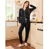 image:imageEkouaer Pajamas Set Long Sleeve Sleepwear Womens Button Down Nightwear Soft Pj Loungewear with PocketsBlack
