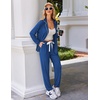 image:imageEkouaer Pajamas Set Long Sleeve Sleepwear Womens Button Down Nightwear Soft Pj Loungewear with PocketsBlue