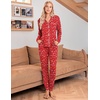 image:imageEkouaer Pajamas Set Long Sleeve Sleepwear Womens Button Down Nightwear Soft Pj Loungewear with PocketsChristmas