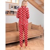 image:imageEkouaer Pajamas Set Long Sleeve Sleepwear Womens Button Down Nightwear Soft Pj Loungewear with PocketsChristmas Red With Santa Pattern