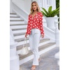 image:imageEkouaer Pajamas Set Long Sleeve Sleepwear Womens Button Down Nightwear Soft Pj Loungewear with PocketsChristmas Red With Santa Pattern