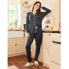 image:imageEkouaer Pajamas Set Long Sleeve Sleepwear Womens Button Down Nightwear Soft Pj Loungewear with PocketsDeep Grey