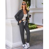 image:imageEkouaer Pajamas Set Long Sleeve Sleepwear Womens Button Down Nightwear Soft Pj Loungewear with PocketsDeep Grey