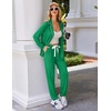 image:imageEkouaer Pajamas Set Long Sleeve Sleepwear Womens Button Down Nightwear Soft Pj Loungewear with PocketsGreen