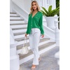image:imageEkouaer Pajamas Set Long Sleeve Sleepwear Womens Button Down Nightwear Soft Pj Loungewear with PocketsGreen
