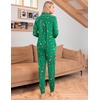 image:imageEkouaer Pajamas Set Long Sleeve Sleepwear Womens Button Down Nightwear Soft Pj Loungewear with PocketsGreen Christmas Print