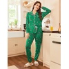 image:imageEkouaer Pajamas Set Long Sleeve Sleepwear Womens Button Down Nightwear Soft Pj Loungewear with PocketsGreen Christmas Print